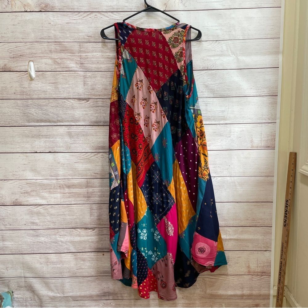 ANA & ROSE PATCHWORK‎ MIDI DRESS…ACTUAL PATCHWORK - Picture 4 of 9